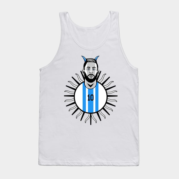 Messi #10 GOAT ARG 22 Football Tank Top by LanaIllust